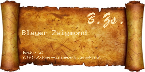 Blayer Zsigmond névjegykártya
